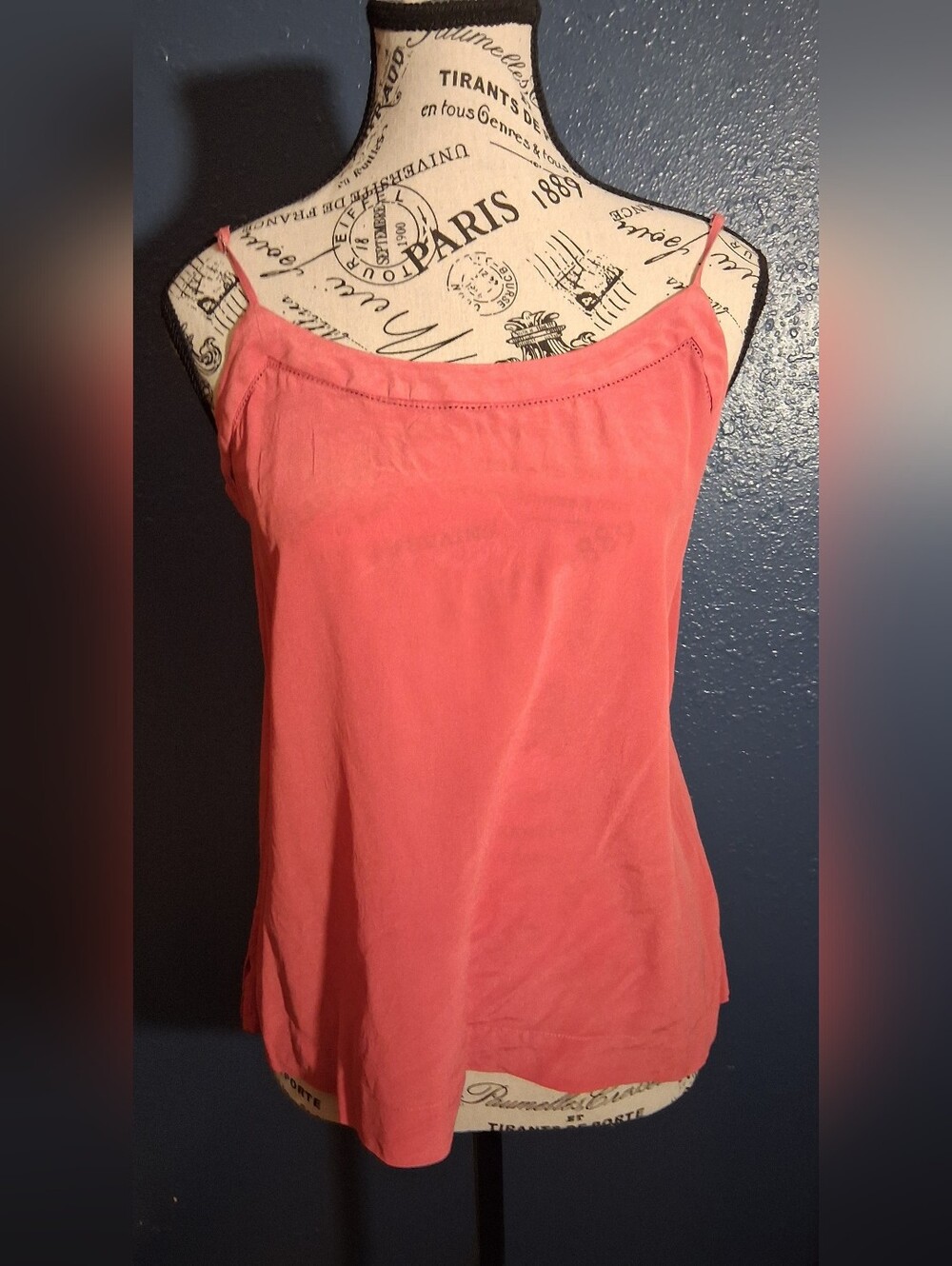 Madewell 100% Silk Coral Spaghetti Strap Tank Top Medium
